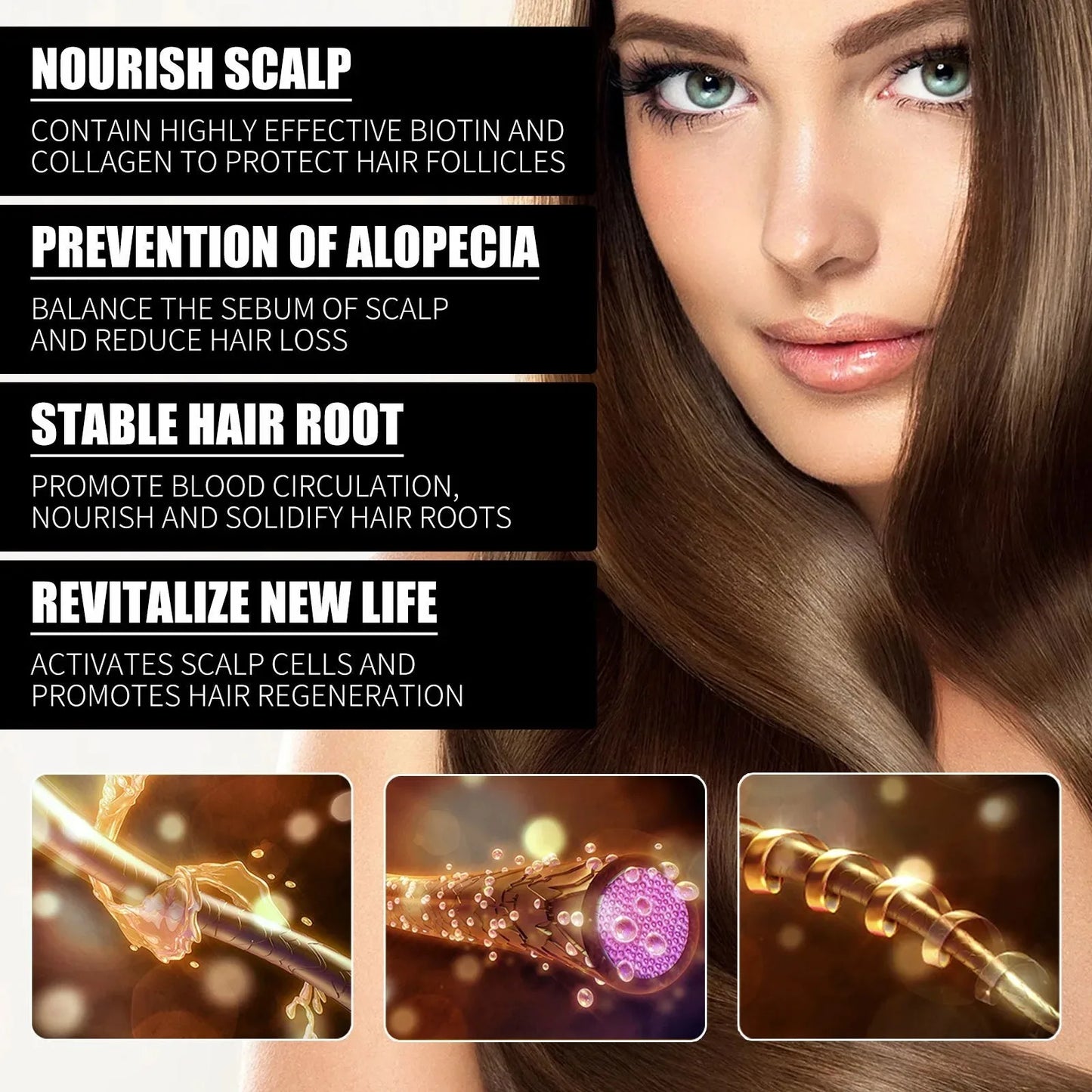 Collagen B7 Hair Growth Oil Set - Nourishing Scalp Treatment for Men & Women