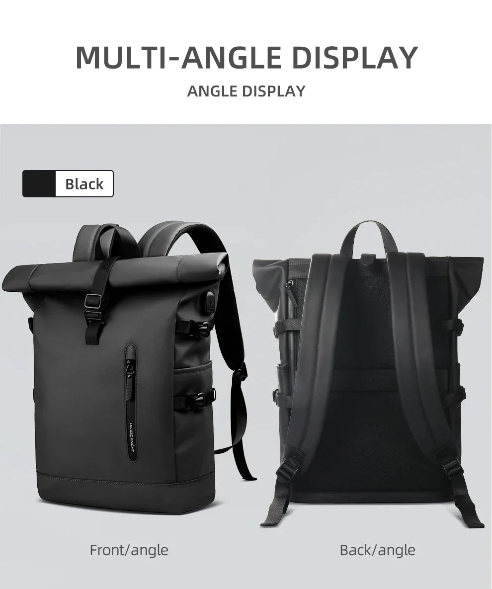 HK Expandable Travel Backpack for Men – Large Capacity Waterproof 15.6” Laptop Bag, Hiking Rucksack & Cycling Daypack with USB Port