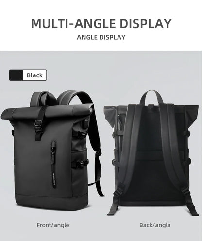 HK Expandable Travel Backpack for Men – Large Capacity Waterproof 15.6” Laptop Bag, Hiking Rucksack & Cycling Daypack with USB Port