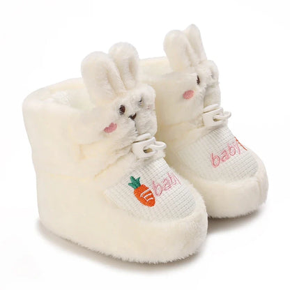 Infant Pre-Walker Shoes - Soft Plush Bunny & Bear Winter Booties for Babies 0–1 Year