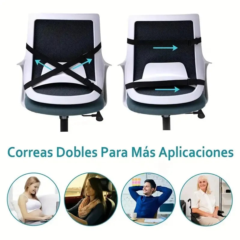 Memory Foam Non-Slip Car Seat Cushion - Supports Lumbar and Waist for Office and Gaming Chairs, Soft and Comfortable