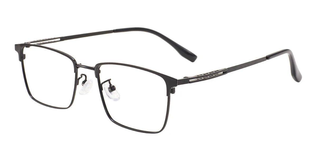 Comfortable Rectangular Men’s Business Glasses – Full Rim Browline Metal Frame for Optical Prescription Lenses