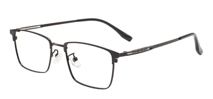 Comfortable Rectangular Men’s Business Glasses – Full Rim Browline Metal Frame for Optical Prescription Lenses