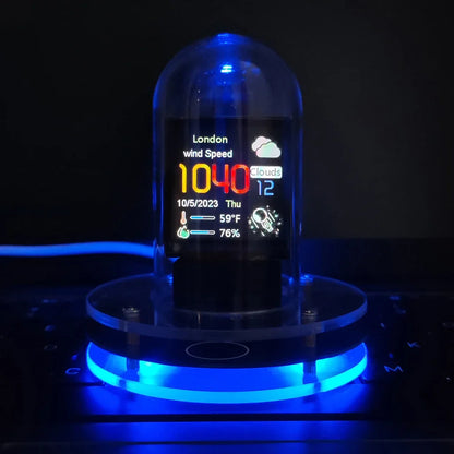Bitcoin Price Tracker Nixie Tube Alarm Clock with RGB Lights, WiFi Weather Station, DIY Album & GIF Display