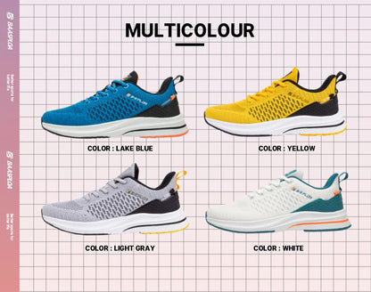 Baasploa Men’s Sport Shoes – Breathable Mesh Running & Casual Sneakers, Non-Slip Comfortable Outdoor Walking Shoes