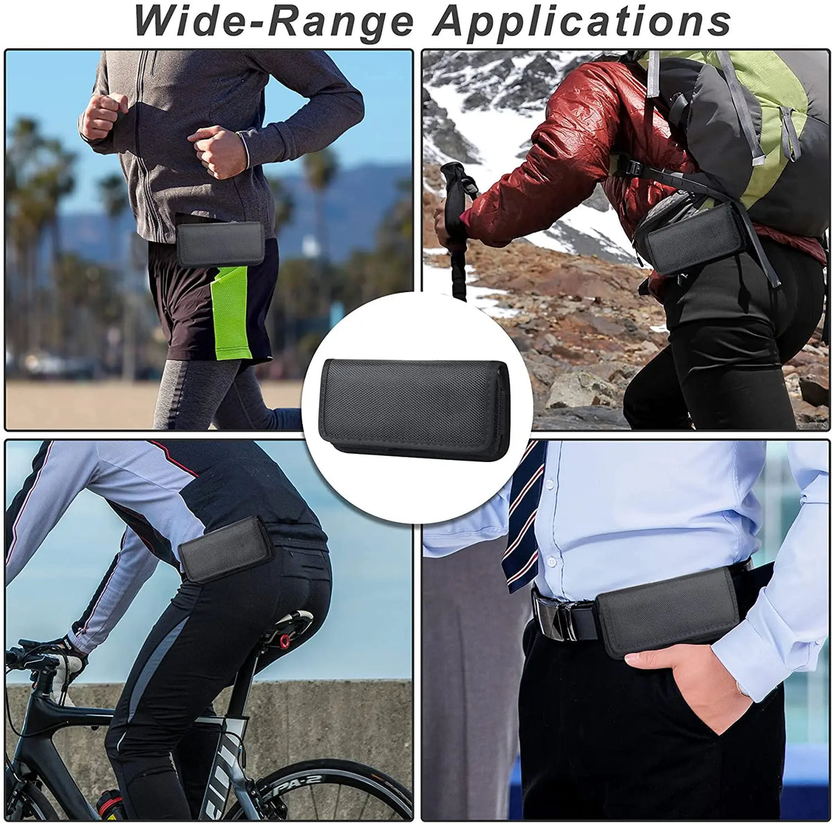 Nylon Phone Holster with Belt Clip – Waist Bag Carrying Case for iPhone 13/12/11/X/XR & Samsung Galaxy S22/S21/S20