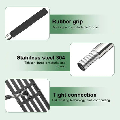 72-Inch Lawn Leveling Rake – Effort-Saving Stainless Steel Handle Tool for Yard, Golf Course & Pasture Turf