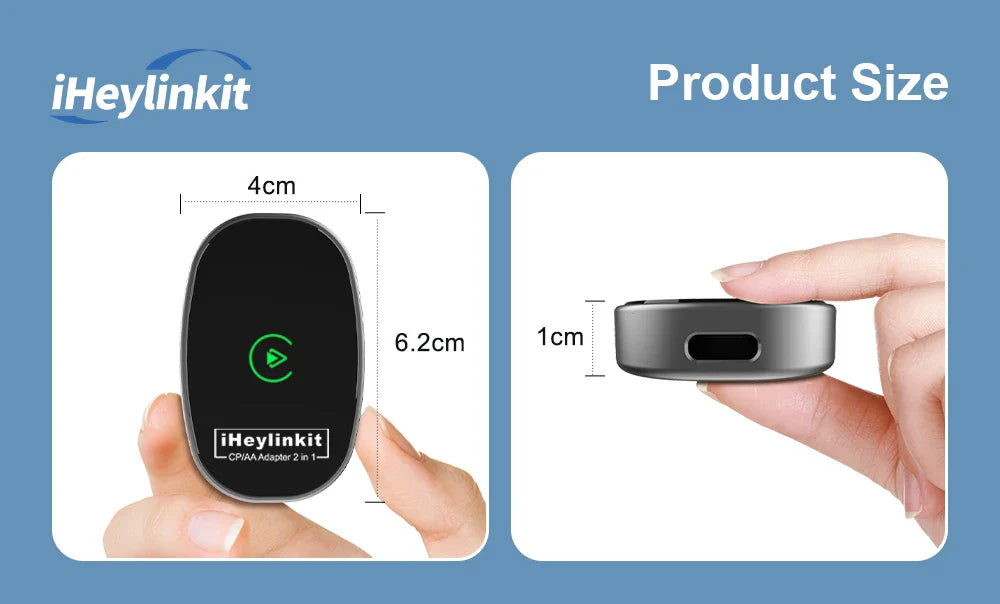 IHeylinkit Wireless CarPlay & Android Auto Adapter – Auto-Connect Dongle with Zinc Alloy Shell for Most Vehicles
