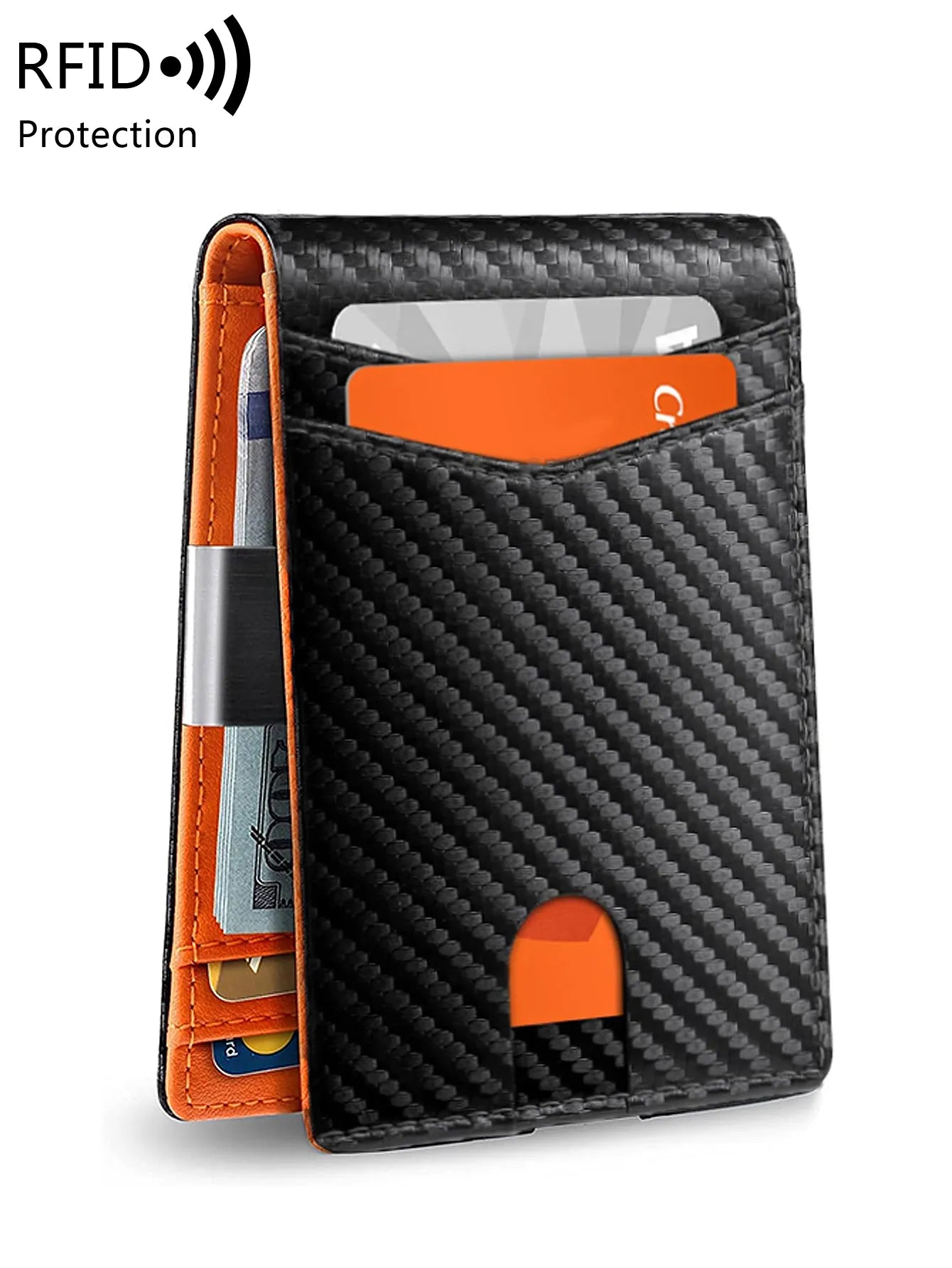 Minimalist Men's RFID Blocking Wallet | Ultra-Thin 12-Card Holder | Front Pocket Bi-Fold Solid Color