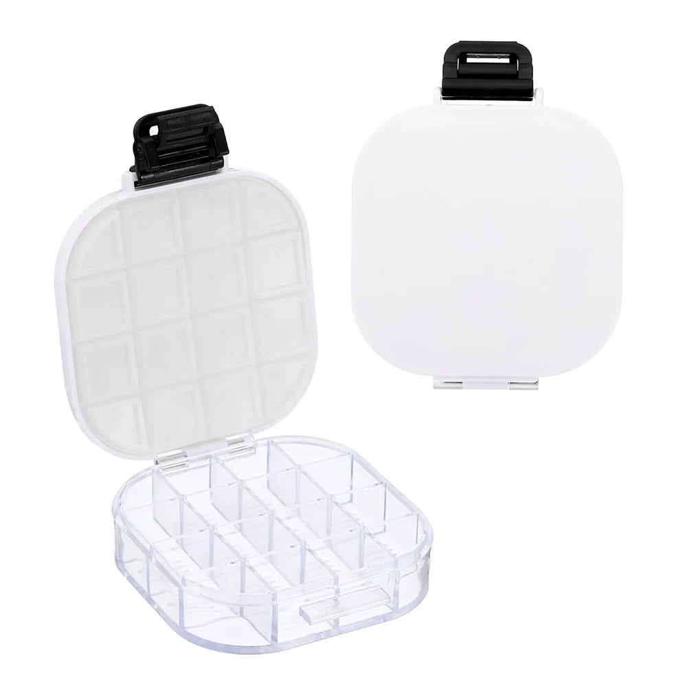 16-Well Transparent Paint Storage Box — Airtight Moisture-Proof Container & Foldable Painting Palette