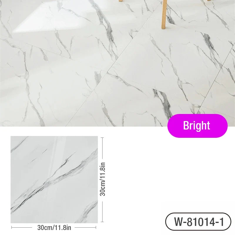 Marble Floor Tile Stickers - Waterproof Self-Adhesive PVC Home Decor