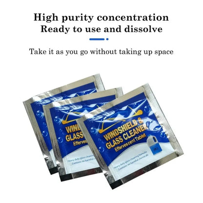 Car Windshield Glass Washer Tablets | Concentrated Effervescent Fluid for Car Wipers & Window Cleaning