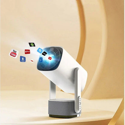 Salange K2 4K Smart Projector – Android 11, Built-in Battery, Bluetooth Speaker, WiFi, Auto Focus & Keystone for Outdoor Movies