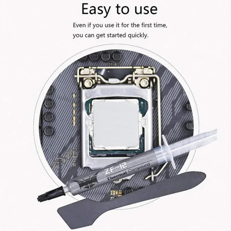 ZF-12 High-Quality CPU Thermal Paste — 12W Thermal Grease Silicone Paste for Processor Cooling