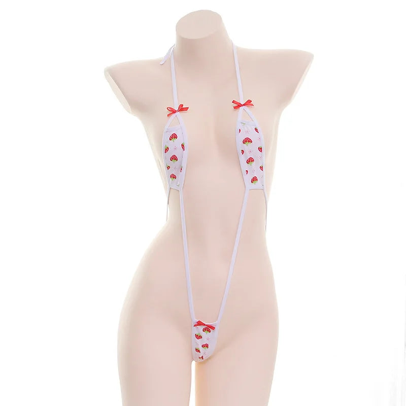 Backless Strappy Bandage Lingerie Set – One-Piece Bikini Costume for Women, Sexy Pajamas & Cosplay Uniform