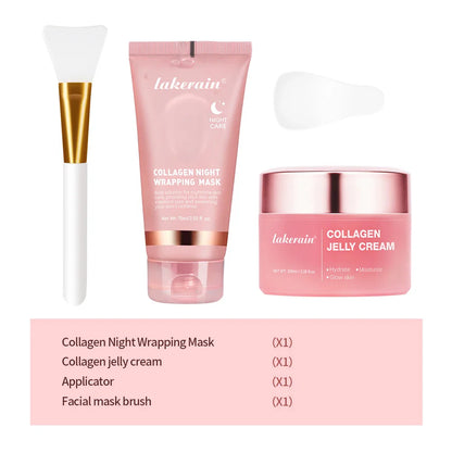 Collagen Jelly Cream – Hydrolyzed Overnight Peel-Off Facial Mask for Hydration & Firming