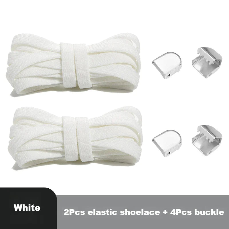 No-Tie 8MM Flat Elastic Shoelaces – Quick Sneakers Laces for Kids & Adults, Shoe Accessories