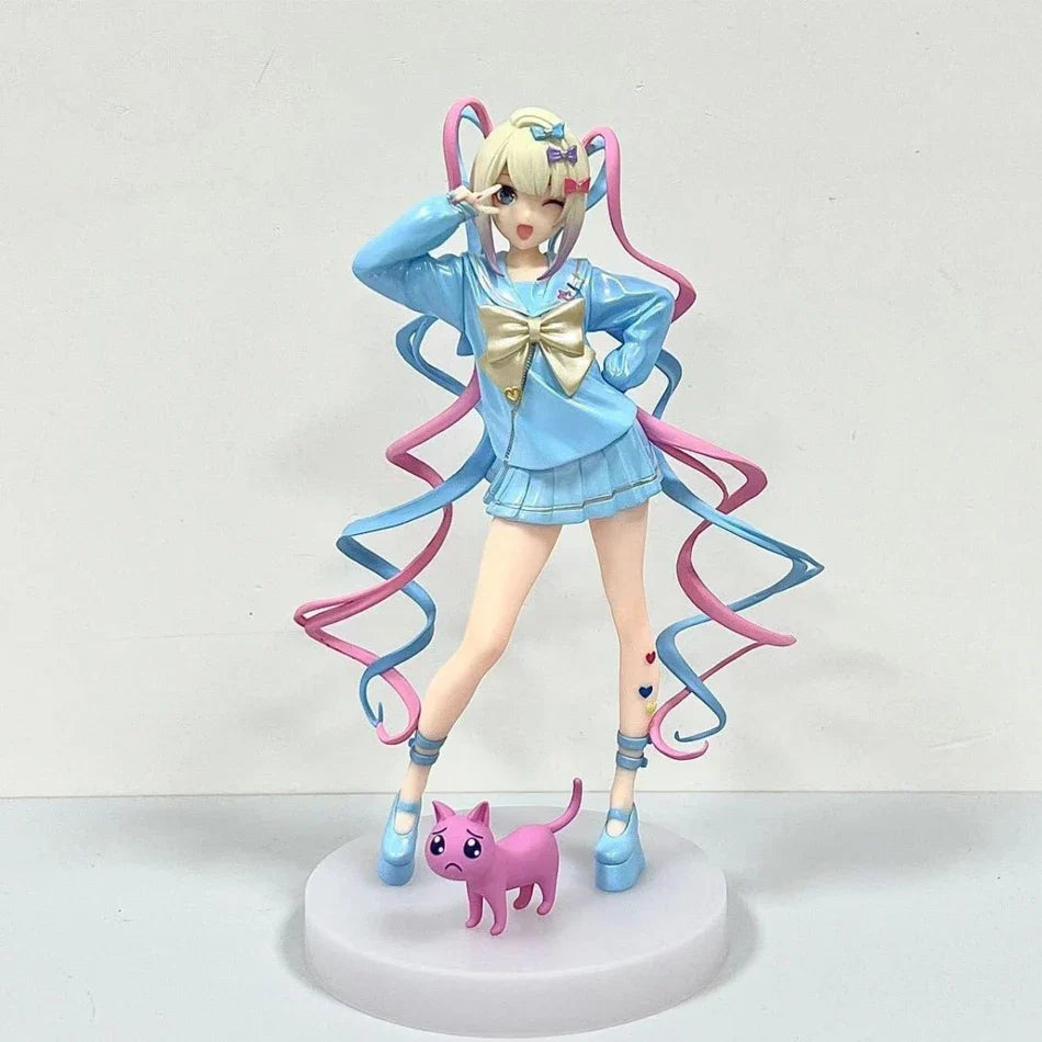 Needy Girl Overdose Anime Figure with Cat – PVC Collectible Action Toy for Birthday Gifts