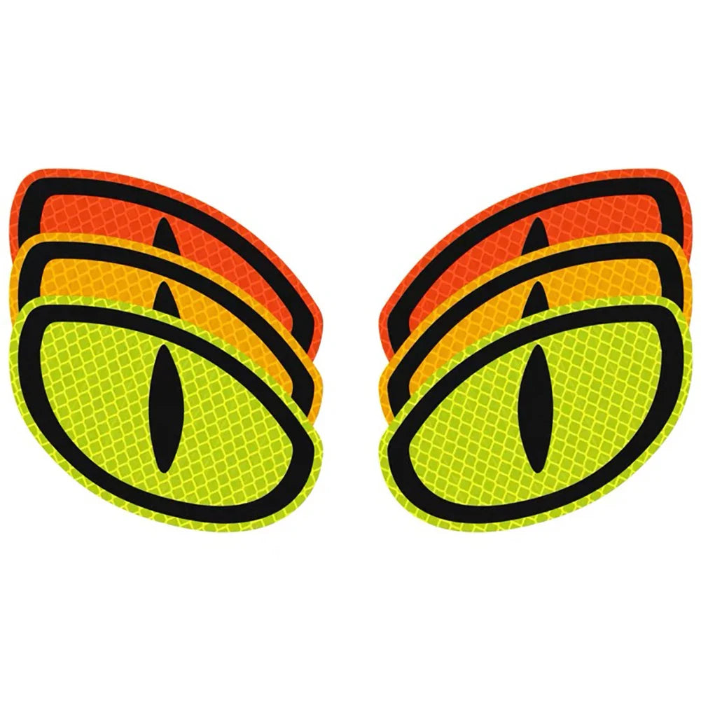 2Pcs Car Reflective Safety Tape Stickers - Cat-Eye Design, High Visibility, for Auto, Truck, Motorcycle, Reflective Strips for Enhanced Road Safety