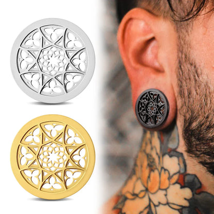 Giga 2PCS Stainless Steel Ear Plugs – Screw-On Earlobe Expander Tunnels & Stretcher Gauges for Body Piercing
