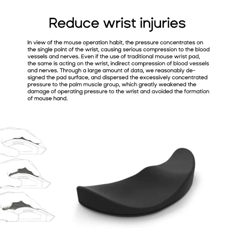 Mouse Wrist Rest Silicone Hand Cushion – Soft Pad Palm Support, Durable Armrest for Business, Office & Gaming Use