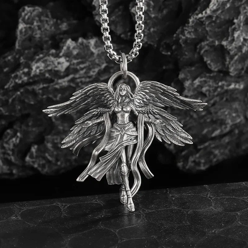 Gothic Skull Jesus Cross Necklace – Punk Catholic Amulet Jewelry for Men, Religious Pendant