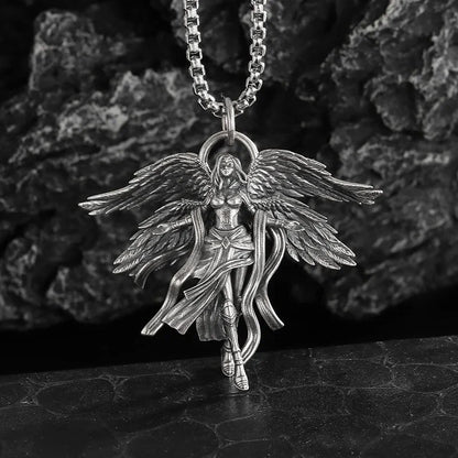 Gothic Skull Jesus Cross Necklace – Punk Catholic Amulet Jewelry for Men, Religious Pendant