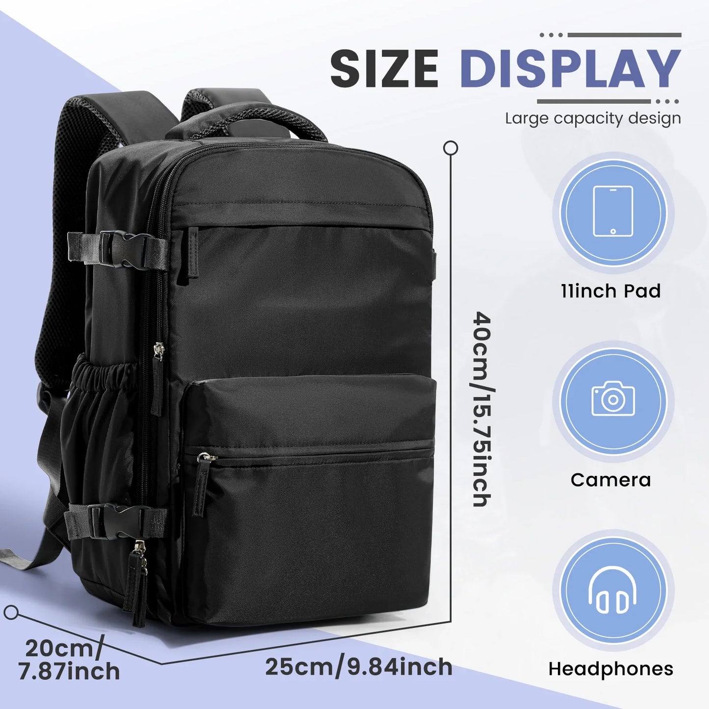 Ryanair Cabin Bag 40x20x25 — Men’s Air Vacuum Compression Laptop Backpack with 42x29x15 Vacuum Clothing Storage Bag