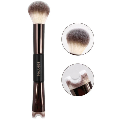 MAANGE U-Shaped Nose Contour Brush – Double Head Makeup Brush for Sculpting, Defining, Foundation & Highlighter