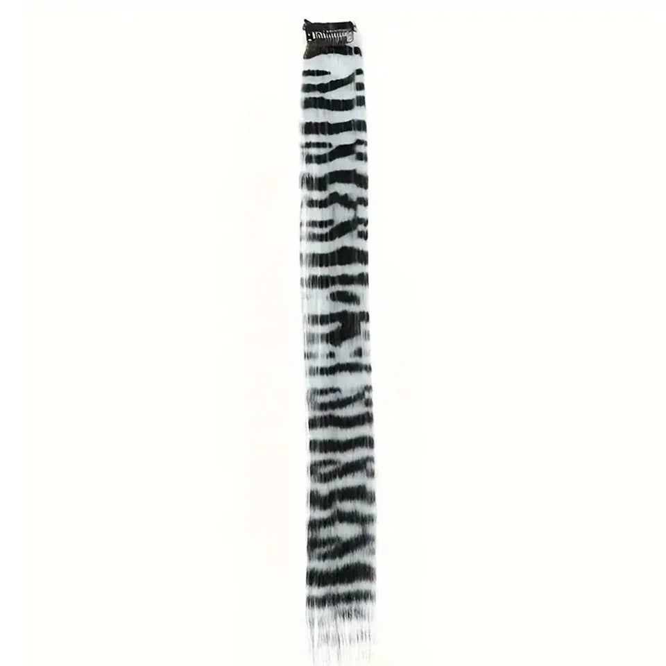 Colorful Feather Hair Extension - Clip-In Synthetic Hairpiece for Women Cosplay Y2K Style