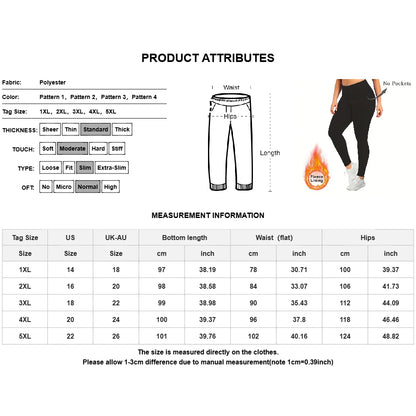 Women’s Winter Plus Velvet Leggings, Seamless Push Up, Plus Size High Waist Fleece Warm Fitness Yoga Pants, Slim Legging Sportswear