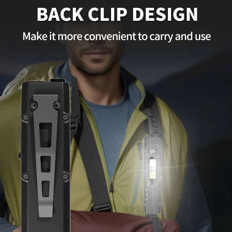 Portable 800 Lumens USB Rechargeable Tactical Flashlight – IPX4 Waterproof LED COB Work Light for Camping