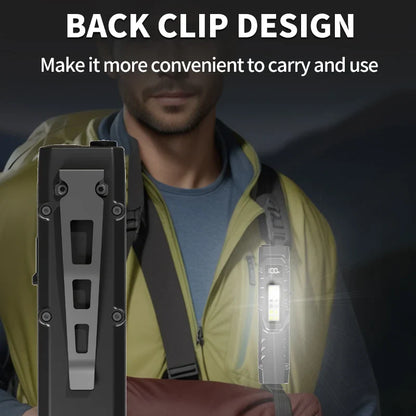 Portable 800 Lumens USB Rechargeable Tactical Flashlight – IPX4 Waterproof LED COB Work Light for Camping