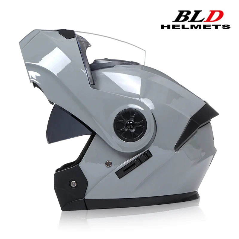 BLD Personalized Full Face Motorcycle Helmet – Dual Lens Modular Flip-Up Casco Moto for Men & Women