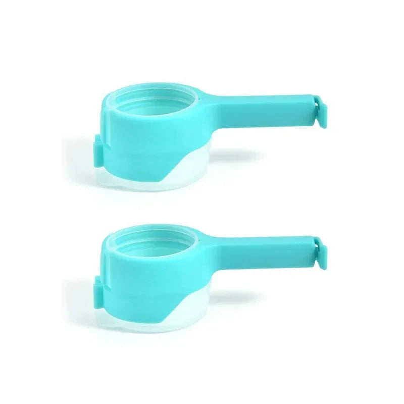 Food Storage Bag Clips with Pour Spouts - Kitchen Chip Sealer Clips, Plastic Cap for Freshness