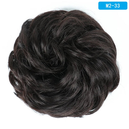 AZQUEEN Messy Bun Hair Extension – Synthetic Curly Wave Chignon Scrunchie, Elastic Band Updo Hairpiece for Women