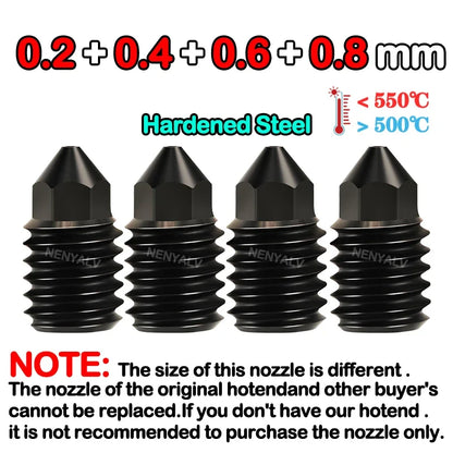 Bambu Lab A1 Mini Hardened Steel Hotend Kit - 0.2 0.4 0.6 0.8mm Nozzle Replacement Accessory for 3D Printer