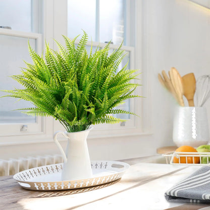 4–20 Pack Artificial Boston Fern Plants - UV-Resistant Faux Greenery for Home, Garden & Outdoor Decor