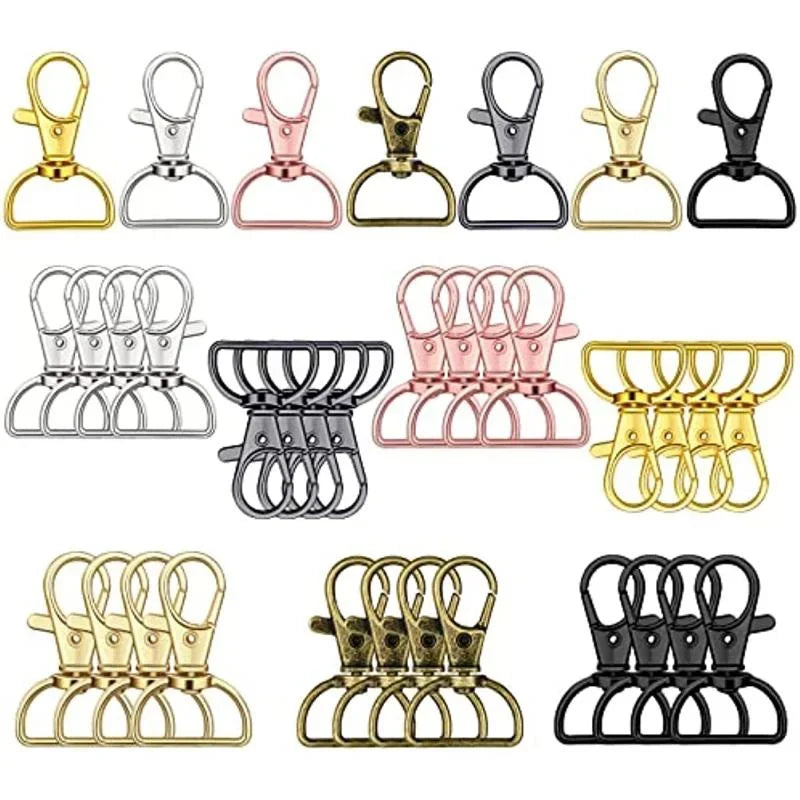 10pcs Metal Swivel Lobster Claw Clasp Hooks – Keychain Lanyard Snap Hooks for Crafting, Key Rings, Bags & Purse Accessories