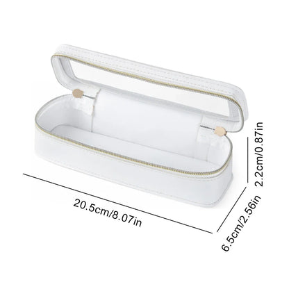 Women’s PU Transparent Makeup Brush Bag – Dual Zipper Travel Cosmetic Brush Holder Case