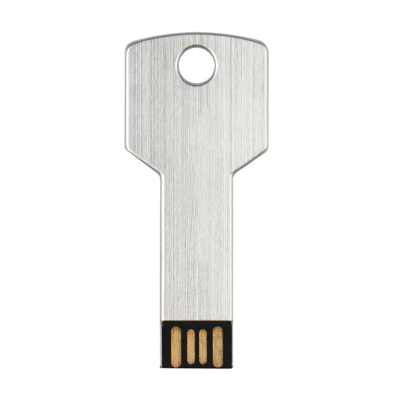 64GB Metal Key-Shaped USB Flash Drive – High-Speed U Disk, Real Capacity Storage (Black/Silver)