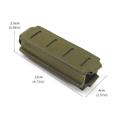Laser Cut MOLLE 9mm Magazine Pouch – Single Mag Bag for Glock 17, M9 – Includes Flashlight Pouch & Knife Holster – Hunting Gear