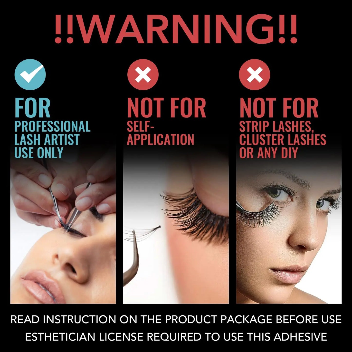 Gollee 0.5s Fast-Drying Eyelash Extension Glue – Waterproof Professional Adhesive for Salon Lashes