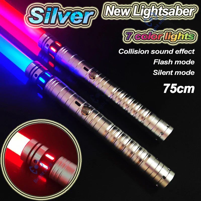 RGB Metal Lightsaber Toy – 15-Color Changing Laser Sword with Sound Effects, Force FX Jedi Blaster Gift for Kids