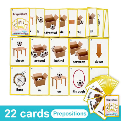 Kids English Vocabulary Flashcards - 26 Themes Fruits Animals Vehicles & Learning Activity Cards