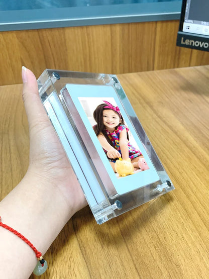 Acrylic Digital Photo Frame - 5/7 Inch, Vertical IPS Screen, 2G Memory, 1000mAh Battery