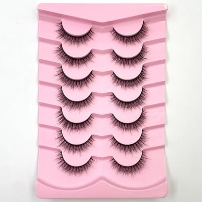 7 Pairs 3D Mink Fur False Eyelashes – Thick Short Dramatic Natural Look Makeup Lashes Wholesale