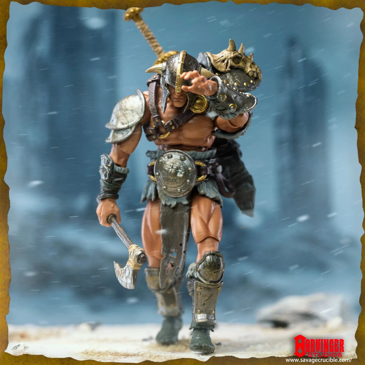 1/12 7-Inch Savage Crucible Action Figure — Harbinger Studios Wave 2 Jaeger Nashom Krieger Whoman Barbarian Anime Collectible Gift