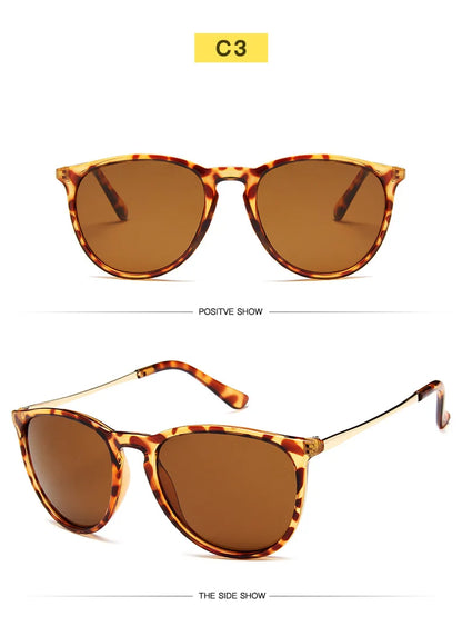 Metal Frame Vintage Round Sunglasses — Reflective UV Protection Shades for Men & Women
