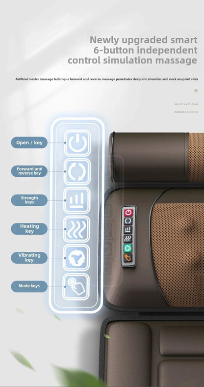Multifunctional Electric Lumbar Traction Massage Mattress Cushion – Full Body Vibrations for Shoulder, Neck, Waist, and Back with Removable Cover